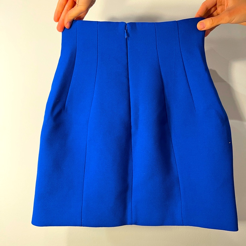 Other Stories Structured High Waisted Mini Skirt Blue